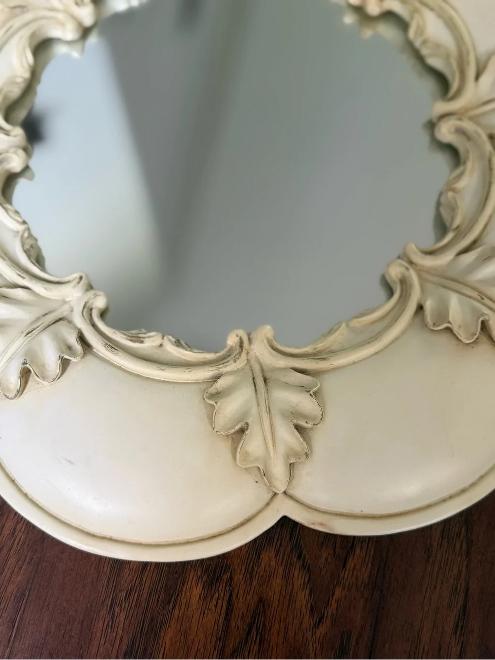 2-Vintage Ornate Wall Mirrors French Country Accent Shabby Cottage Resin 14